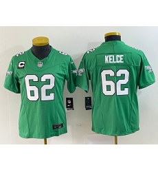Women's Nike Philadelphia Eagles #62 Jason Kelce Green 2023 F.U.S.E. Vapor Untouchable C Stitched Football Jersey