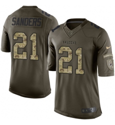 Youth Nike Atlanta Falcons #21 Deion Sanders Elite Green Salute to Service NFL Jersey