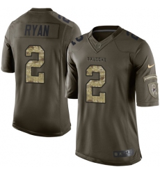 Men's Nike Atlanta Falcons #2 Matt Ryan Elite Green Salute to Service NFL Jersey