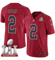 Youth Nike Atlanta Falcons #2 Matt Ryan Limited Red Rush Super Bowl LI 51 NFL Jersey