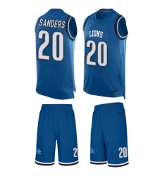Men's Nike Detroit Lions #20 Barry Sanders Limited Light Blue Tank Top Suit NFL Jersey