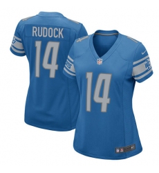 Women's Nike Detroit Lions #14 Jake Rudock Game Light Blue Team Color NFL Jersey