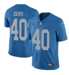 Men's Nike Detroit Lions #40 Jarrad Davis Elite Blue Alternate NFL Jersey