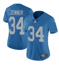 Women's Nike Detroit Lions #34 Zach Zenner Elite Blue Alternate NFL Jersey