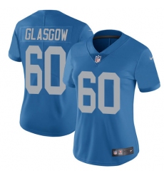 Women's Nike Detroit Lions #60 Graham Glasgow Elite Blue Alternate NFL Jersey