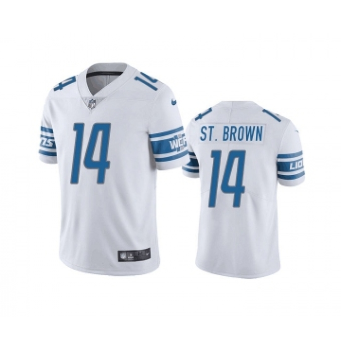 Men's Detroit Lions #14 mon-Ra St. Brown White Vapor Untouchable Limited Stitched Jersey