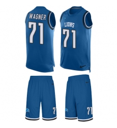 Men's Nike Detroit Lions #71 Ricky Wagner Limited Light Blue Tank Top Suit NFL Jersey