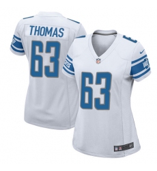 Women's Nike Detroit Lions #63 Brandon Thomas Game White NFL Jersey