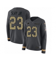 Women's Nike Detroit Lions #23 Darius Slay Limited Black Salute to Service Therma Long Sleeve NFL Jersey