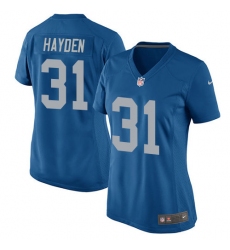 Women's Nike Detroit Lions #31 D.J. Hayden Game Blue Alternate NFL Jersey