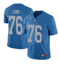 Youth Nike Detroit Lions #76 T.J. Lang Elite Blue Alternate NFL Jersey