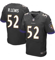 Men's Nike Baltimore Ravens #52 Ray Lewis Elite Black Alternate NFL Jersey