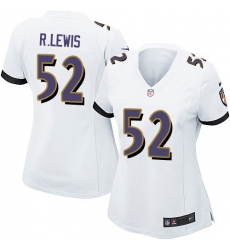 Women's Nike Baltimore Ravens #52 Ray Lewis Game White NFL Jersey
