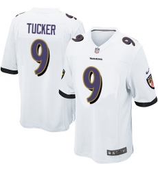 Men's Nike Baltimore Ravens #9 Justin Tucker Game White NFL Jersey Men's Nike Baltimore Ravens #9 Justin Tucker Game White NFL Jersey