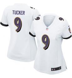 Women's Nike Baltimore Ravens #9 Justin Tucker Game White NFL Jersey Women's Nike Baltimore Ravens #9 Justin Tucker Game White NFL Jersey