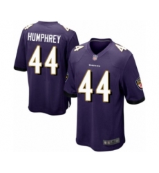 Men's Baltimore Ravens #44 Marlon Humphrey Game Purple Team Color Football Jersey