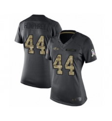 Women's Baltimore Ravens #44 Marlon Humphrey Limited Black 2016 Salute to Service Football Jersey