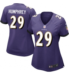 Women's Nike Baltimore Ravens #29 Marlon Humphrey Game Purple Team Color NFL Jersey