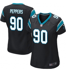 Women's Nike Carolina Panthers #90 Julius Peppers Game Black Team Color NFL Jersey
