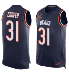 Men's Nike Chicago Bears #31 Marcus Cooper Limited Navy Blue Player Name & Number Tank Top NFL Jersey