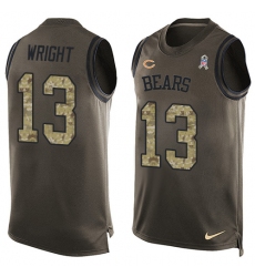 Men's Nike Chicago Bears #13 Kendall Wright Limited Green Salute to Service Tank Top NFL Jersey