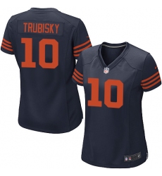 Women's Nike Chicago Bears #10 Mitchell Trubisky Game Navy Blue Alternate NFL Jersey