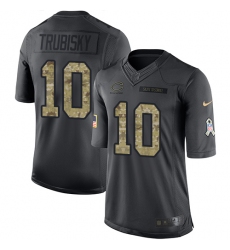 Youth Nike Chicago Bears #10 Mitchell Trubisky Limited Black 2016 Salute to Service NFL Jersey