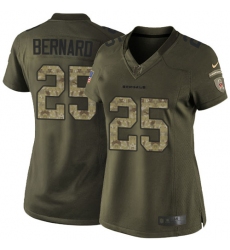 Women's Nike Cincinnati Bengals #25 Giovani Bernard Elite Green Salute to Service NFL Jersey