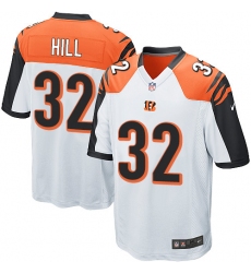 Men's Nike Cincinnati Bengals #32 Jeremy Hill Game White NFL Jersey