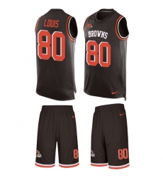 Men's Nike Cleveland Browns #80 Ricardo Louis Limited Brown Tank Top Suit NFL Jersey