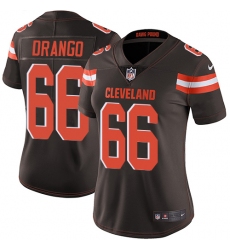 Women's Nike Cleveland Browns #66 Spencer Drango Brown Team Color Vapor Untouchable Limited Player NFL Jersey