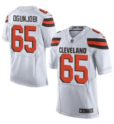 Men's Nike Cleveland Browns #65 Larry Ogunjobi Elite White NFL Jersey