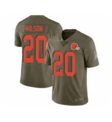 Men's Cleveland Browns #20 Howard Wilson Limited Olive 2017 Salute to Service Football Jersey