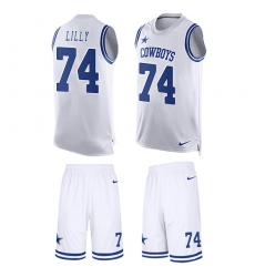 Men's Nike Dallas Cowboys #74 Bob Lilly Limited White Tank Top Suit NFL Jersey