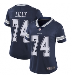 Women's Nike Dallas Cowboys #74 Bob Lilly Elite Navy Blue Team Color NFL Jersey