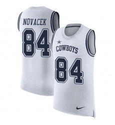 Men's Nike Dallas Cowboys #84 Jay Novacek Limited White Rush Player Name & Number Tank Top NFL Jersey