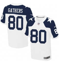 Men's Nike Dallas Cowboys #80 Rico Gathers Elite White Throwback Alternate NFL Jersey