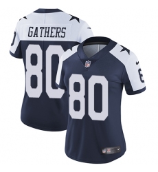 Women's Nike Dallas Cowboys #80 Rico Gathers Elite Navy Blue Throwback Alternate NFL Jersey