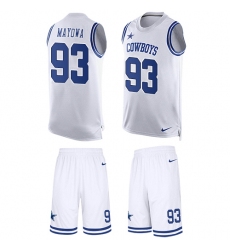 Men's Nike Dallas Cowboys #93 Benson Mayowa Limited White Tank Top Suit NFL Jersey