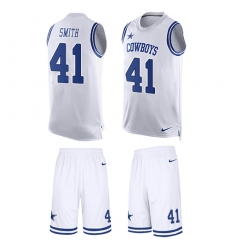 Men's Nike Dallas Cowboys #41 Keith Smith Limited White Tank Top Suit NFL Jersey