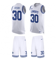Men's Nike Dallas Cowboys #30 Anthony Brown Limited White Tank Top Suit NFL Jersey