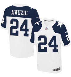 Men's Nike Dallas Cowboys #24 Chidobe Awuzie Elite White Throwback Alternate NFL Jersey