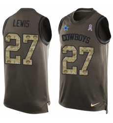 Men's Nike Dallas Cowboys #27 Jourdan Lewis Limited Green Salute to Service Tank Top NFL Jersey