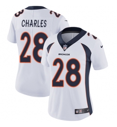 Women's Nike Denver Broncos #28 Jamaal Charles Elite White NFL Jersey