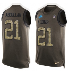 Men's Nike Detroit Lions #21 Ameer Abdullah Limited Green Salute to Service Tank Top NFL Jersey