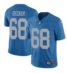 Men's Nike Detroit Lions #68 Taylor Decker Elite Blue Alternate NFL Jersey