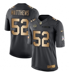 Youth Nike Green Bay Packers #52 Clay Matthews Limited Black/Gold Salute to Service NFL Jersey