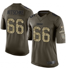 Men's Nike Green Bay Packers #66 Ray Nitschke Elite Green Salute to Service NFL Jersey