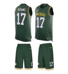 Men's Nike Green Bay Packers #17 Davante Adams Limited Green Tank Top Suit NFL Jersey