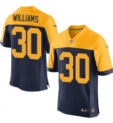 Men's Nike Green Bay Packers #30 Jamaal Williams Elite Navy Blue Alternate NFL Jersey